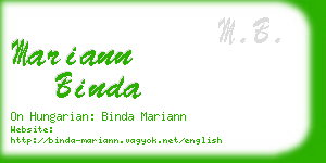 mariann binda business card